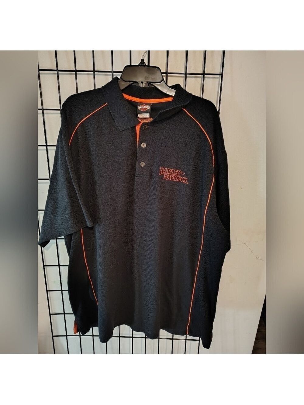 Harley Davidson Black Orange Savannah GA Polo Shirt
